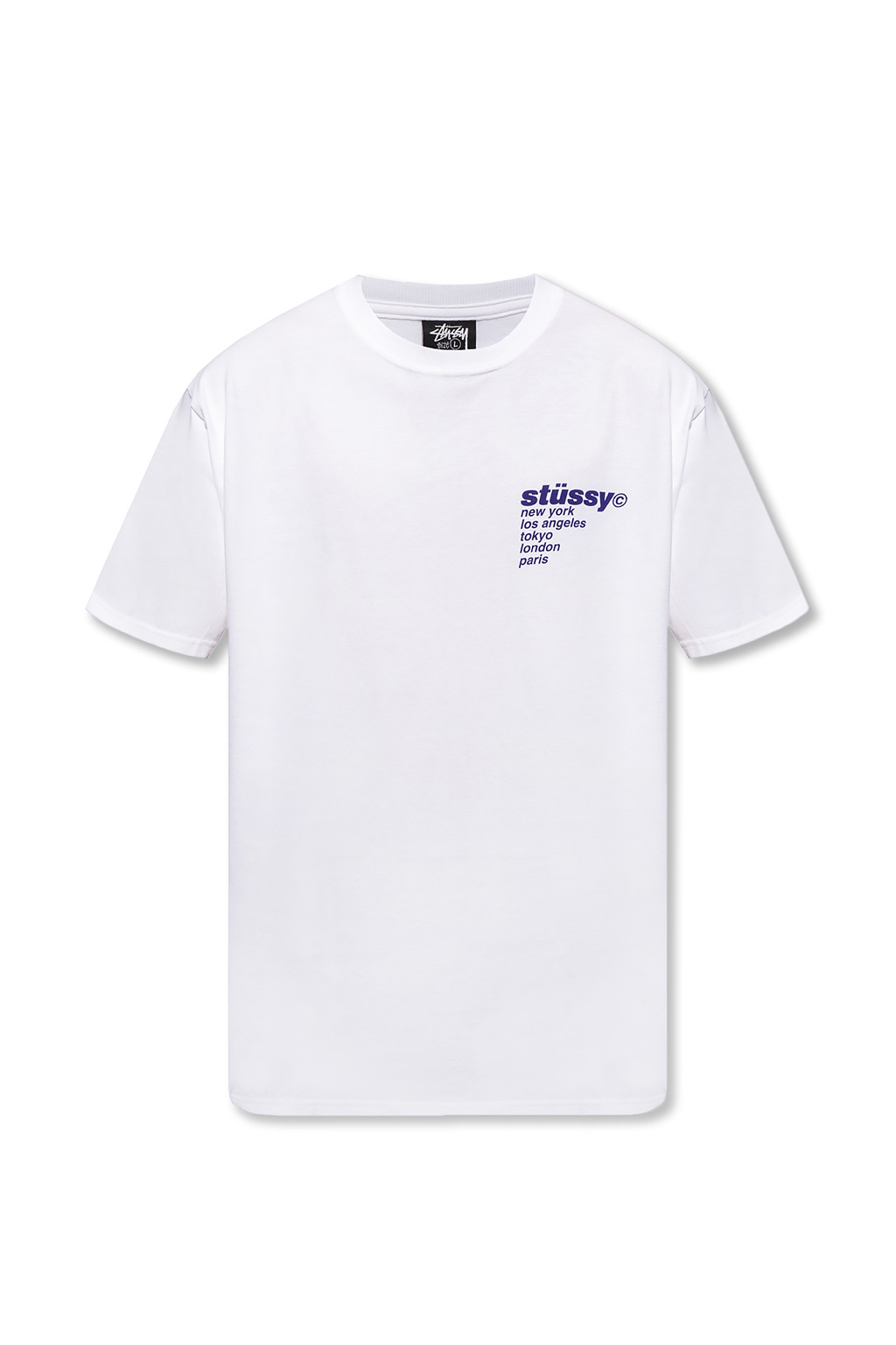 White Logo T - shirt Stussy - IetpShops AE - Trademark SS T-Shirt